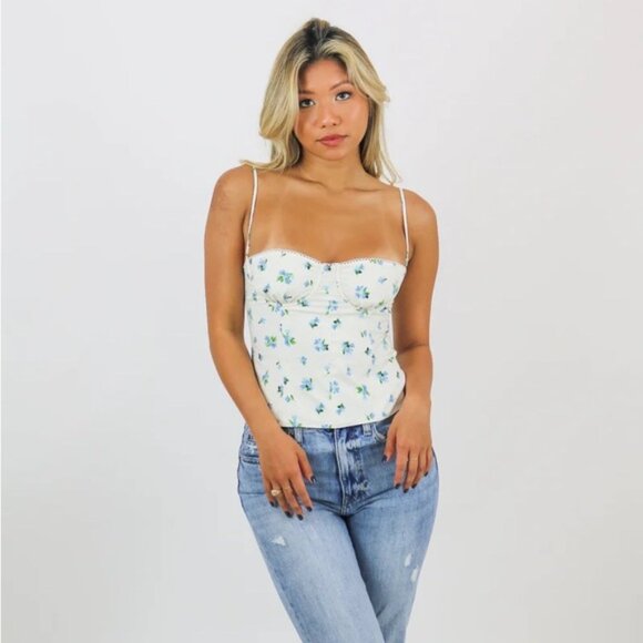 WeWoreWhat Underwire Watercolor Ditsy Corset (Ivory) - Picture 10 of 10